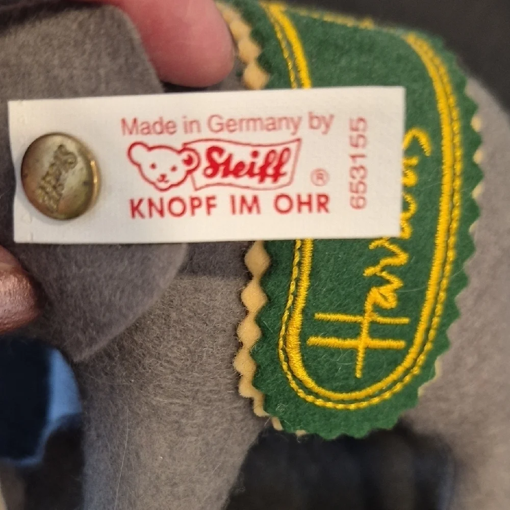 Steiff Made For Harrods Gray Elephant Plush